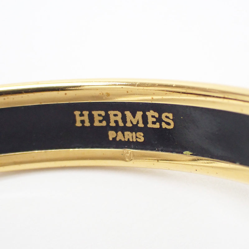 【Aランク】HERMES エルメス 七宝焼き 楽器柄 エマイユPM バングル ブレスレット レッド系 Z刻印【ISEYA】