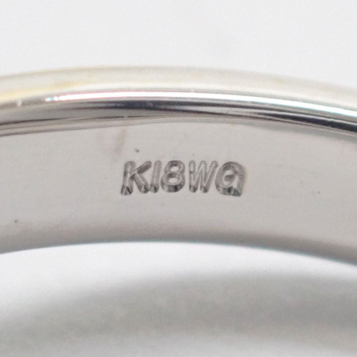 K18WG デザイン リング ダイヤ0.28ct ゲージ棒約12号