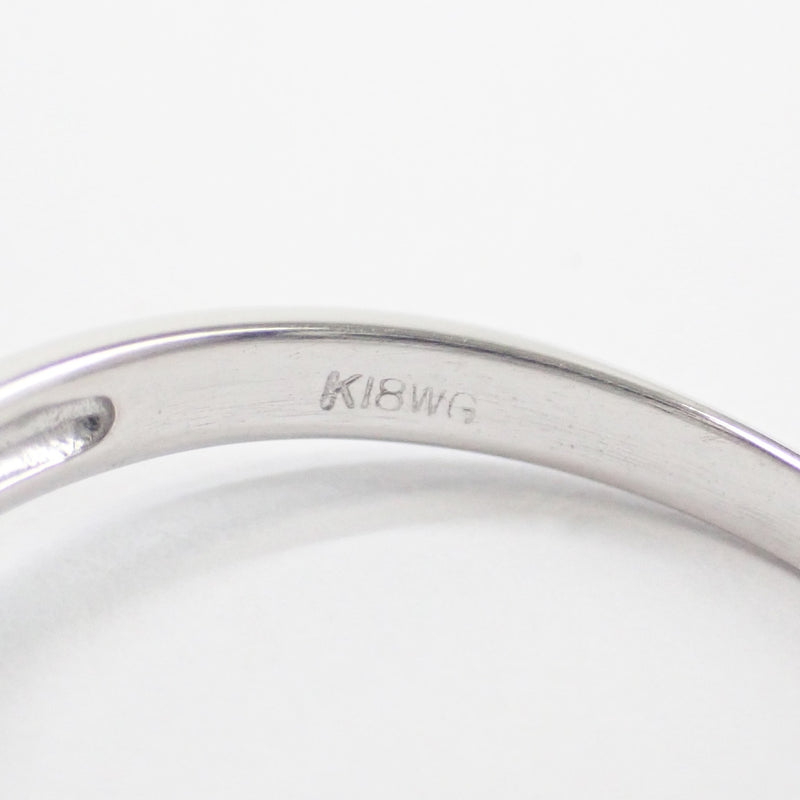 K18WG デザインリング ダイヤ0.30ct ゲージ棒11号