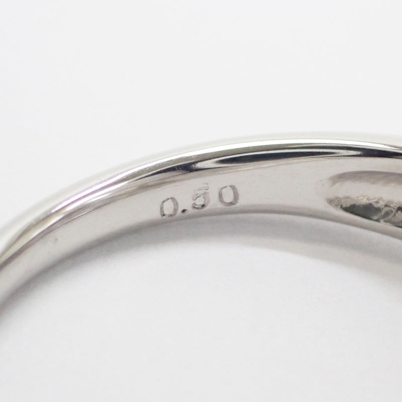 【Aランク】Pt900 デザインリング ダイヤ 0.50ct ゲージ棒11号【ISEYA】