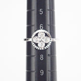 K18WG バーグサンブロッサムBB 4Pダイヤ リング 指輪 Q9J28A #48 サイズ棒約7号