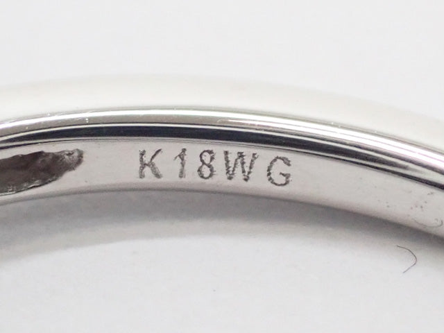 K18WG デザインリング ダイヤ0.20ct ゲージ棒約11号