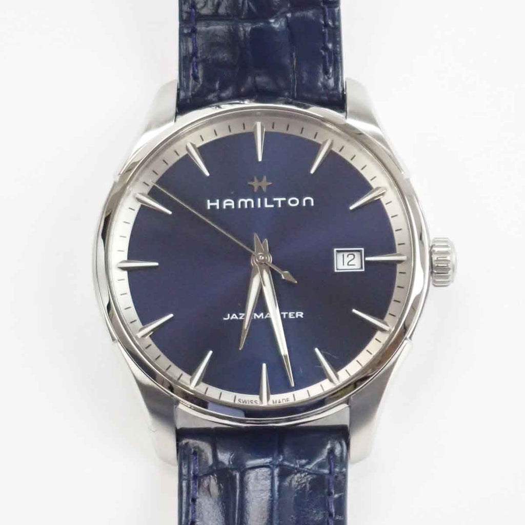 HAMILTON ハミルトン メンズ腕時計 ジャズマスター ジェント H32451641 ブルー文字盤 クォーツAランク