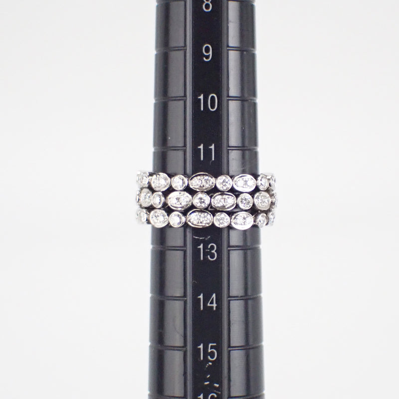 【Aランク】K18WG デザインリング ダイヤ 1.10ct ゲージ棒約12号【ISEYA】
