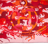 カレ90 エクリブスのカモフラージュ EX LIBRIS EN CAMOUFLAGE スカーフ シルク100% ピンク
