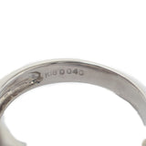 K18WG デザインリング ピンクシェル ダイヤ 0.40ct ゲージ棒約12.5号