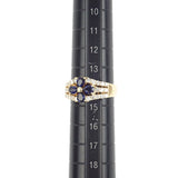 デザインジュエリー リング K18YG サファイア1.13ct ダイヤモンド0.53ct サイズ棒約14号