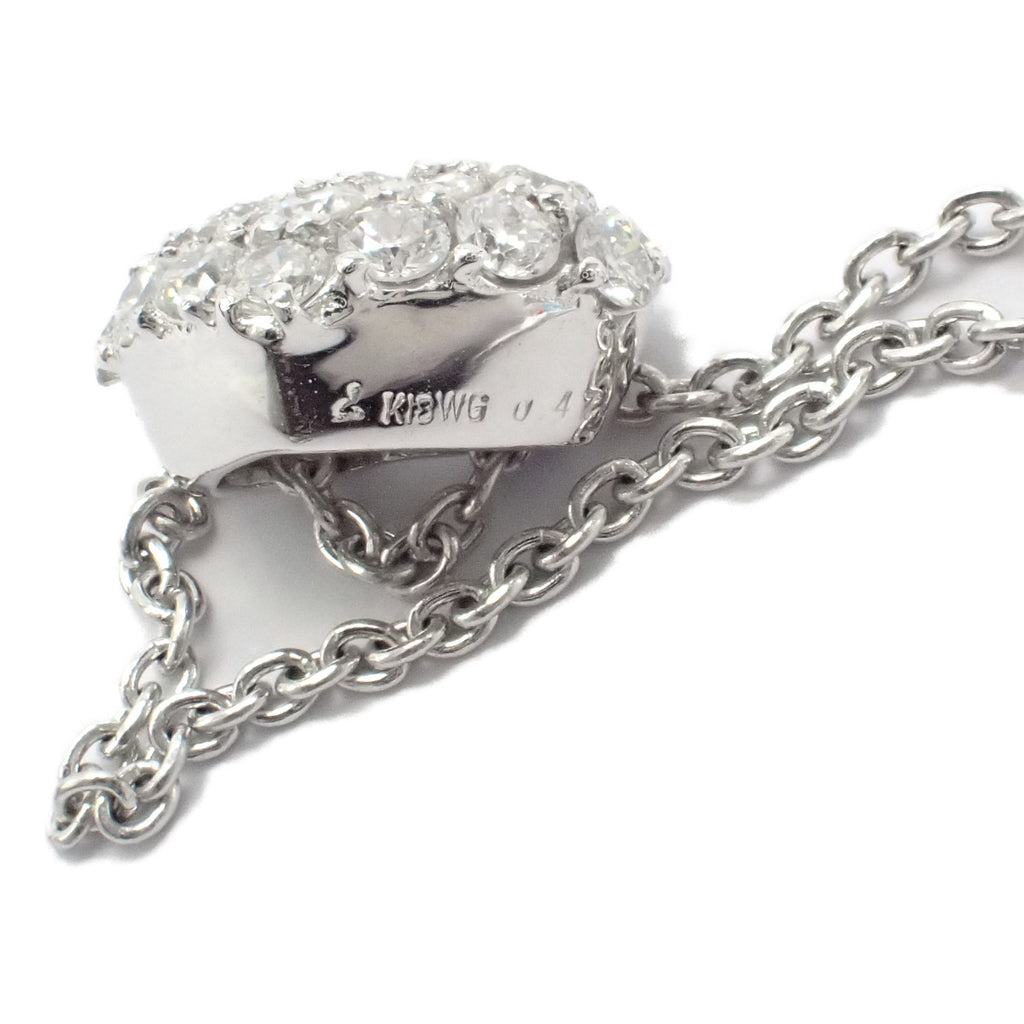 美品 K18WG ダイヤ計0.30ct ハートデザイン ネックレス　aお探しの方はお見逃しなく