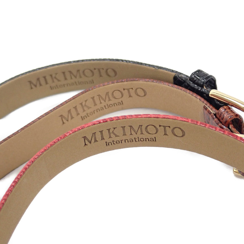 【ABランク】MIKIMOTO ミキモト パール ウォッチ レディース 腕時計 GP 革ベルト シェル文字盤【ISEYA】