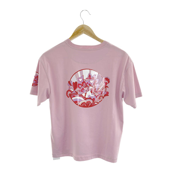 カルトゥッシュ マキシTシャツ コットン ピンク フォーブルレインボー H2E4602DUL6