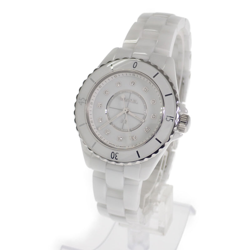 【Aランク】CHANEL シャネル J12 腕時計 レディース H5703 ホワイト文字盤 ダイヤモンド【ISEYA】