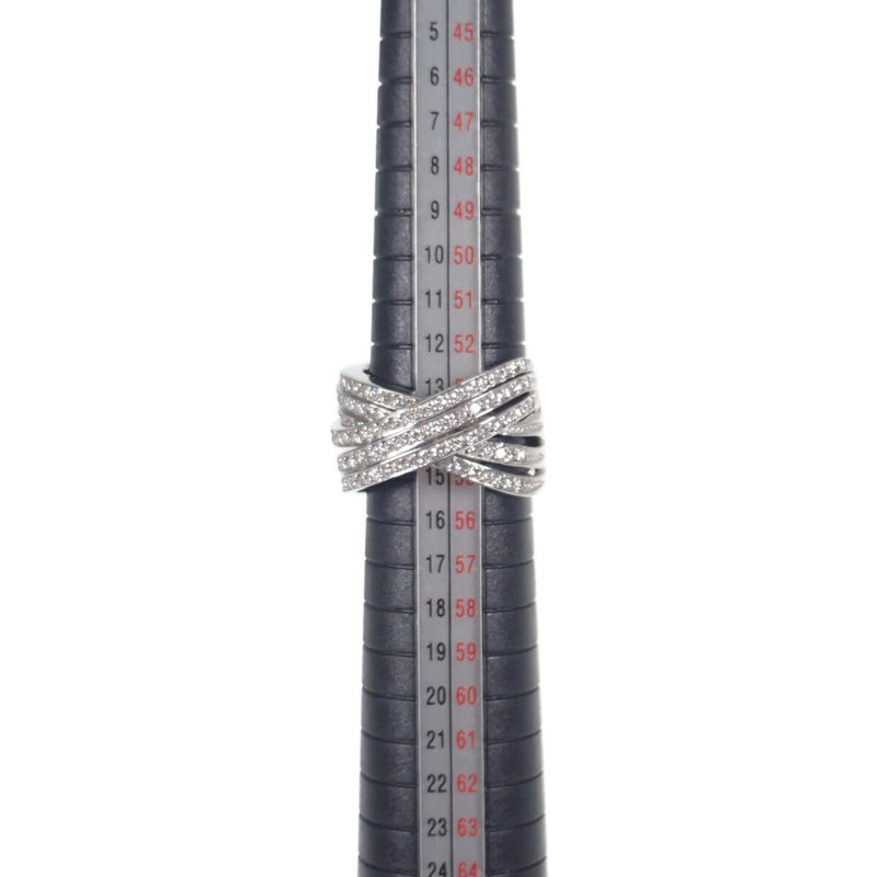 K18WG デザイン リング ダイヤモンド 1.38ct ゲージ棒約14号