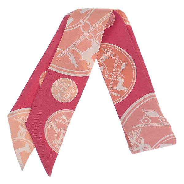 エクスリブリスの紙吹雪 ツイリー スカーフ シルク100％ ピンク