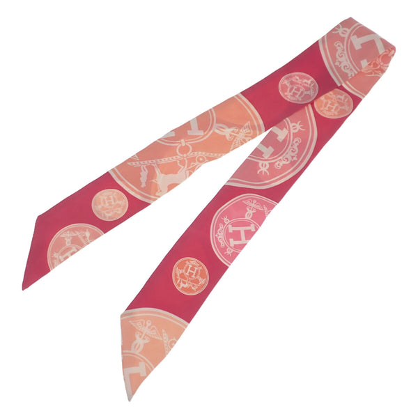 エクスリブリスの紙吹雪 ツイリー スカーフ シルク100％ ピンク