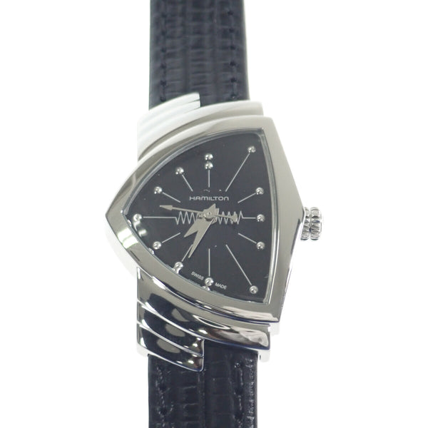 ベンチュラ レディース 腕時計 H24211732 SS レザーベルト ブラック文字盤【ISEYA】