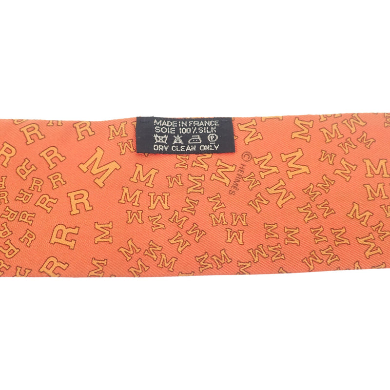 ツイリー スカーフ ロゴ シルク100％ オレンジ レディース 小物